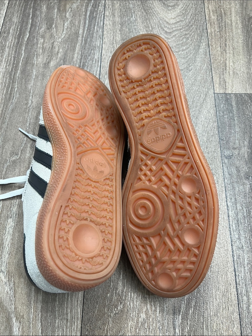 Adidas Spezial Off-White Suede Sneakers with Black Stripes and Gum Sole - Picture 7 of 11